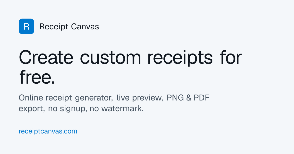 Free Receipt Generator | Receipt Canvas